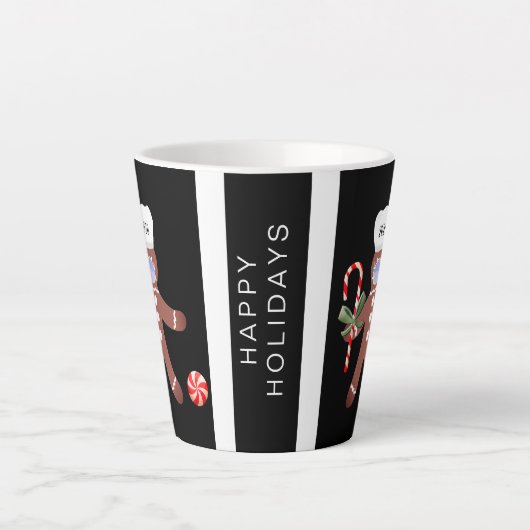 Weihnachten 2020 Lebkuchenmann in Gesichtsmaske Milchtasse (Vorderseite)