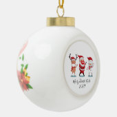 Weihnachten 2020 Merry Christmask Script Quarantin Keramik Kugel-Ornament (Links)