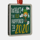 Weihnachten 2020 Quarantine Lockdown Elf-Gedenken Ornament Aus Metall (Rechts)
