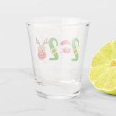 Weihnachten 2020 | Santa und Reindei in Maske Schnapsglas (Rückseite)