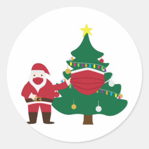 Weihnachten 2020 Weihnachten und Baum Runder Aufkleber