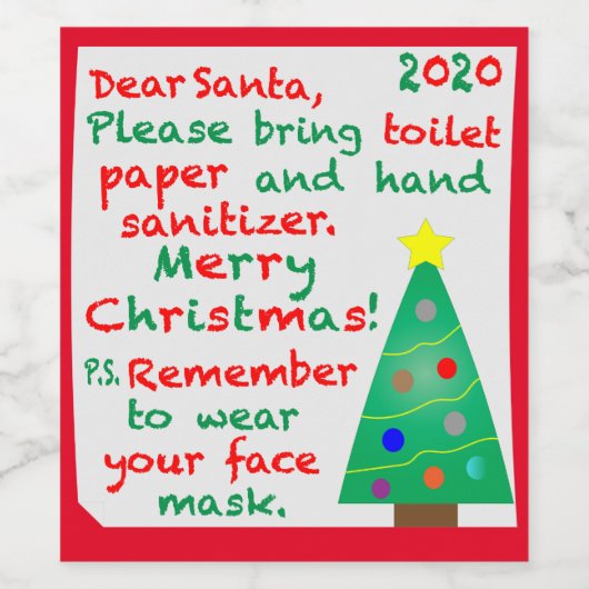 Weihnachten 2020 weinetikett (Einzelnes Label)