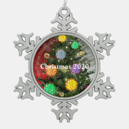 Weihnachten 2020 Ziergegenstände aus Kokosmolekül Schneeflocken Zinn-Ornament