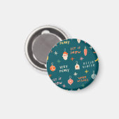 Weihnachten 2020: Ziermuster Magnet (Vorderseite/Rückseite)