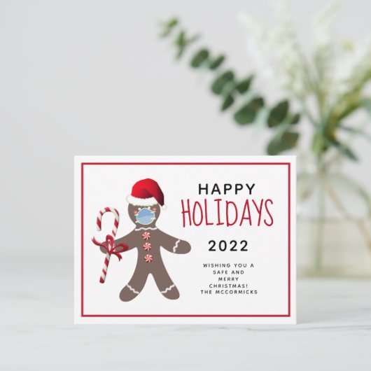 Weihnachten 2021 Covid Gingerbread Mann (Stehend Vorderseite)