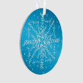 Weihnachten 2021 Covid Vaccine Snowflake Typografi Ornament (Vorderseite)