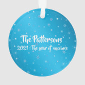 Weihnachten 2021 Covid Vaccine Snowflake Typografi Ornament (Rückseite)