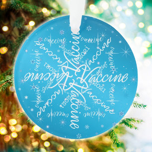 Weihnachten 2021 Covid Vaccine Snowflake Typografi Ornament