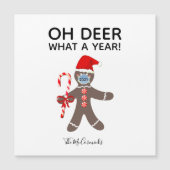 Weihnachten 2021 Face Mask Gingerbread Name Magnetkarte (Vorderseite)