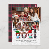 Weihnachten 2021 | Funny Grumpy Face Masken 4 Foto Postkarte (Vorne/Hinten)