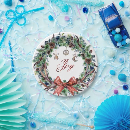Weihnachten 2021 Joy Wreath Plate Pappteller (Party)