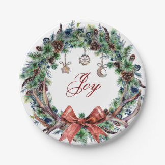 Weihnachten 2021 Joy Wreath Plate Pappteller
