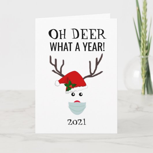 Weihnachten 2021 Oh Deer Rentier Personalisiert (Vorderseite)