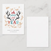 Weihnachten 2021 Oh Deer What A Year Holiday Card Visitenkarte (Vorne/Hinten)