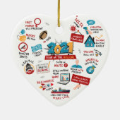 Weihnachten 2021 Pandemieimpfstoff Keramik Ornament (Hinten)