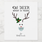 Weihnachten 2021 Rentiermaske Weinetikett (Einzelnes Label)
