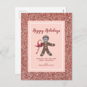 Weihnachten 2021 Rosa Glitzer Lebkuchen Mann (Vorne/Hinten)