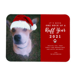 Weihnachten 2021 Ruff Year Funny Dog Foto Magnet