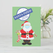Weihnachten 2021 Santa-tized Santa Face Mask Spaß (Stehend Vorderseite)