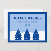 Weihnachten 2022 Blue Trees Holiday Card (Vorne/Hinten)
