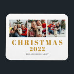 Weihnachten 2022 Familienfoto Collage Magnet<br><div class="desc">Foto Collage Magnet der Familie Christmas 2022. Ersetzen Sie die Fotos durch Ihre eigenen und ändern Sie den Text.</div>