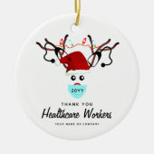 Weihnachten 2022 Gesundheitshelden - Rentier Custo Keramik Ornament (Vorne)