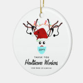 Weihnachten 2022 Gesundheitshelden - Rentier Custo Keramik Ornament (Links)