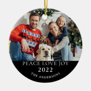 Weihnachten 2022 Zwei-Foto-Ornament Keramik Ornament