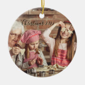 Weihnachten 2022 Zwei Fotos Keramik Ornament (Vorne)