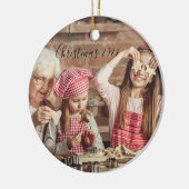 Weihnachten 2022 Zwei Fotos Keramik Ornament (Links)