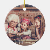 Weihnachten 2022 Zwei Fotos Keramik Ornament (Hinten)