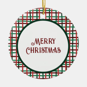 Weihnachten 2023 Rote und Grüne Keramik Ornament O