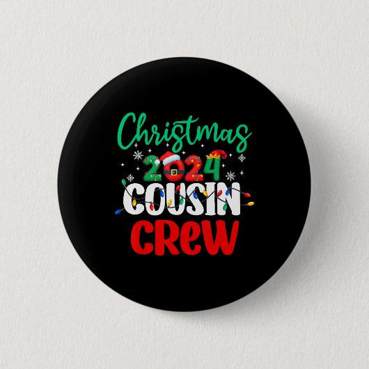 Weihnachten 2024 Cousin Crew Matching Squad S Button (Vorderseite)