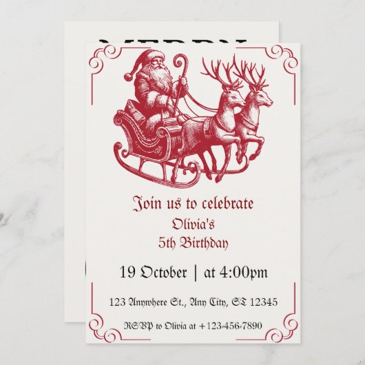 Weihnachten 2024 einladung (Vorne/Hinten)