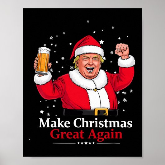 Weihnachten 2024 Funny Trump und Bier Weihnachten Poster (Vorne)