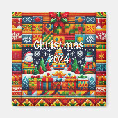 Weihnachten 2024 Kente Pattern Magnet (Vorne)