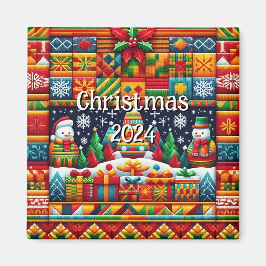 Weihnachten 2024 Kente Pattern Magnet (Vorne)