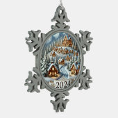 Weihnachten 2024 schneeflocken Zinn-Ornament (Links)