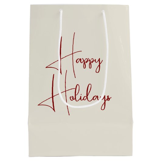 Weihnachten 2025 Alte Bibliothek Karte Mittlere Geschenktüte (Rückseite)