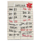Weihnachten 2025 Alte Bibliothekskarte Mittlere Geschenktüte (Vorderseite)