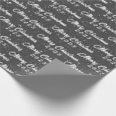 Weihnachten 2025 auf Grau Geschenkpapier (Ecke)