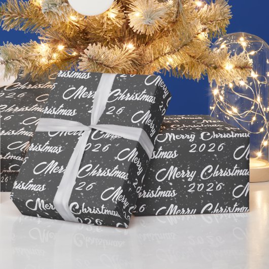 Weihnachten 2025 auf Grau Geschenkpapier (Feiertage)