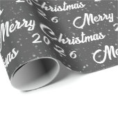 Weihnachten 2025 auf Grau Geschenkpapier (Rolleneckpunkt)