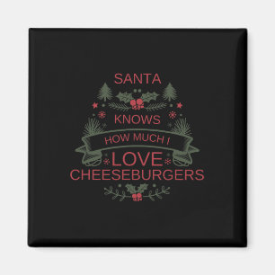 Weihnachten 2025 Cheeseburgers Shirt Spaß für Comf Magnet