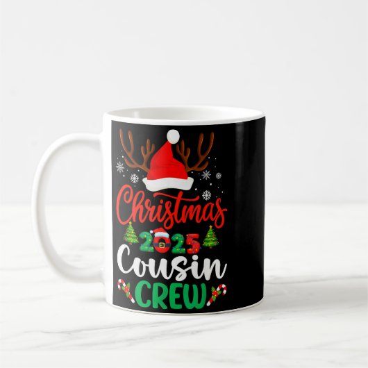Weihnachten 2025 Cousin Crew Pyjamas Xmas Lichter Kaffeetasse (Links)