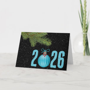 Weihnachten 2025 Ornament mit Schneeflocken Karte