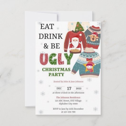 Weihnachten 2025 RSVP karte (Vorderseite)