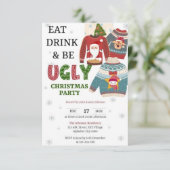 Weihnachten 2025 RSVP karte (Stehend Vorderseite)