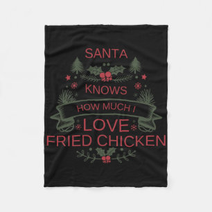 Weihnachten 2025 Spaß Frittiertes Hühnchen Shirt f Fleecedecke