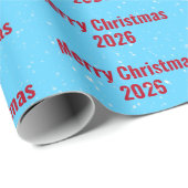 Weihnachten 2025 Text über Aqua Geschenkpapier (Rolleneckpunkt)